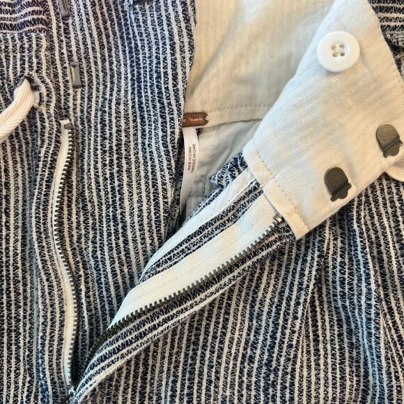 🆕 Free People | Light at Sunrise High Waisted Cropped Cotton Pants in Blue | - Picture 13 of 13